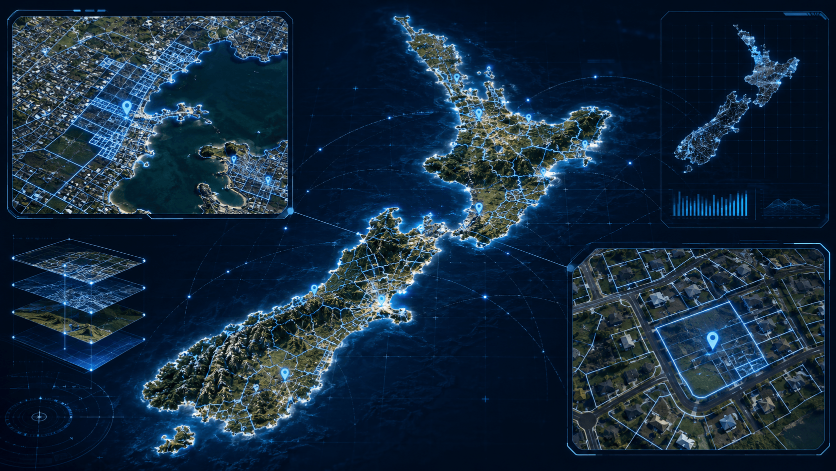 New Zealand parcel geometry supporting a verified PropData property record